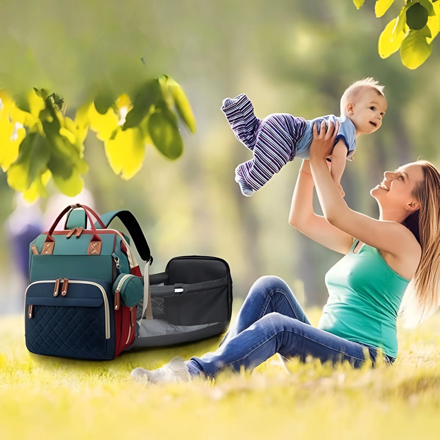 WickelBuddy - Babyrucksack mit integriertem Bett