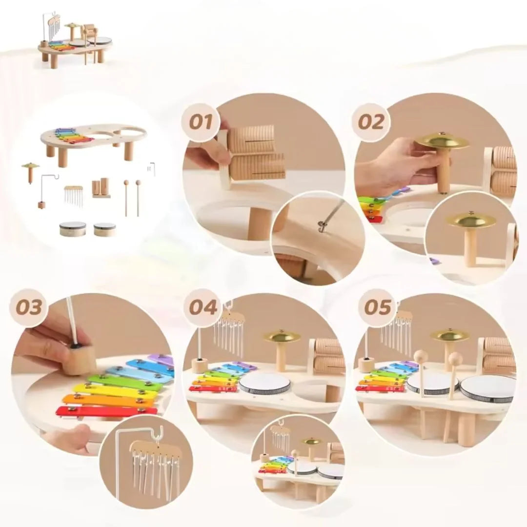 Montessori Schlagzeug aus Holz