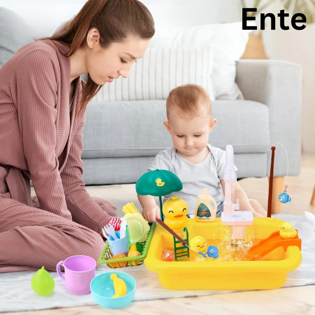 Kinder Spülbecken mit echtem Wasserhahn
