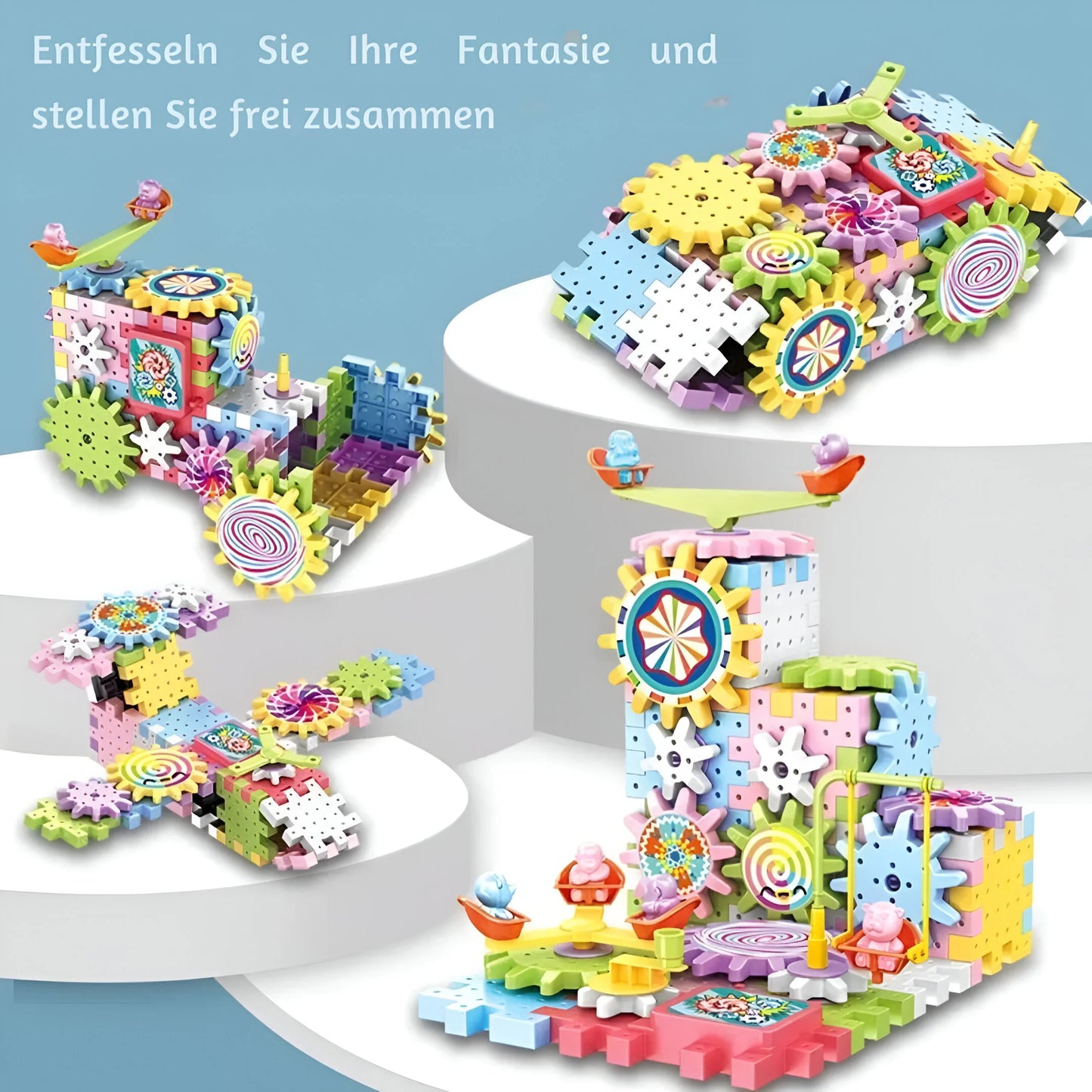 Montessori Zahnrad Baukasten Spiel