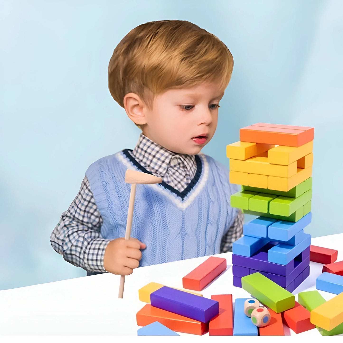 Montessori Doninosteine aus Holz