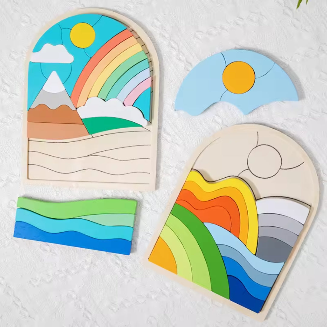 Bunte Regenbogen-Bausteine für Kinder