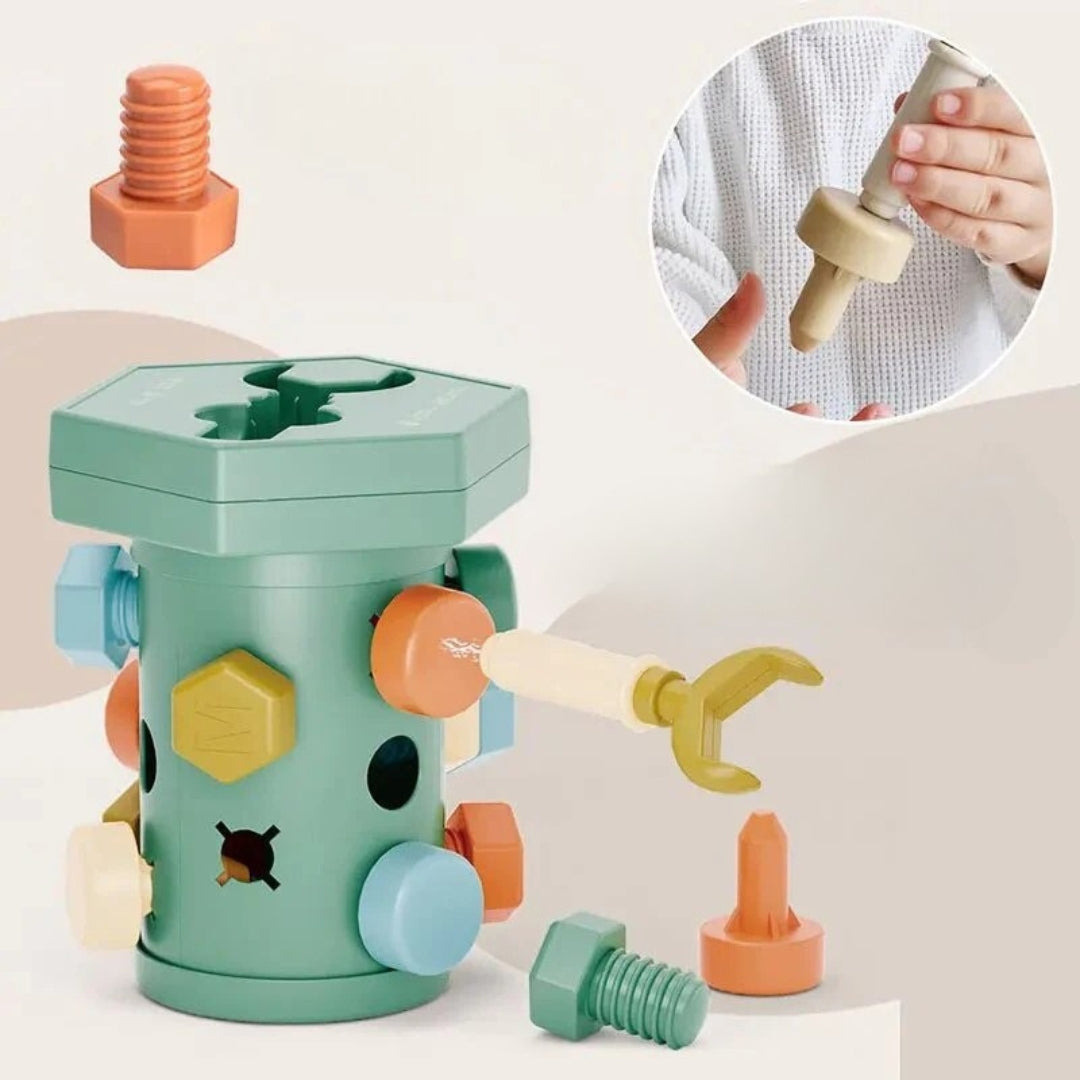 SchraubSpaß – Montessori Schrauben-Spielset für kleine Tüftler