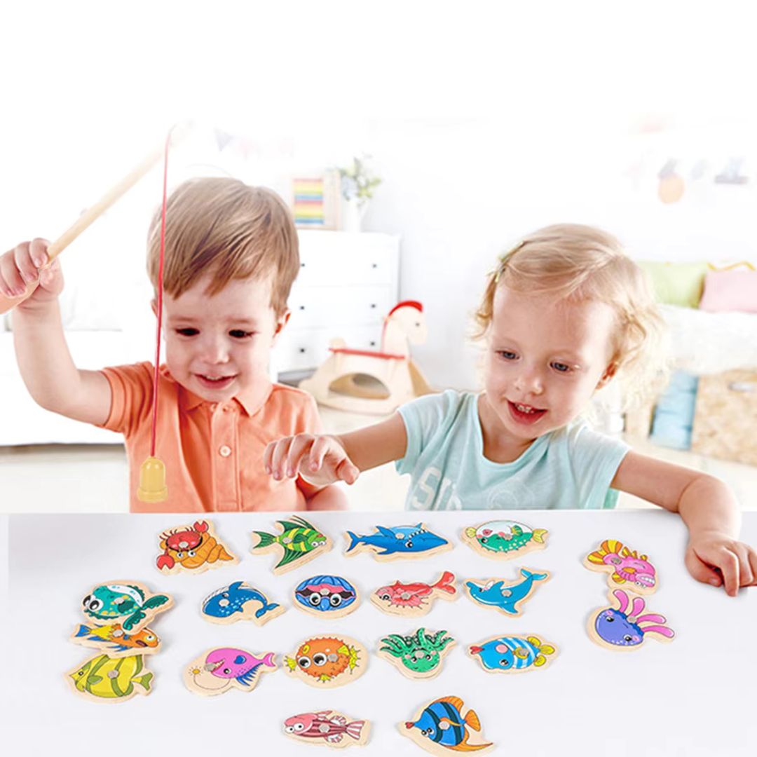 Montessori Fischen Spiel aus Holz für Kinder