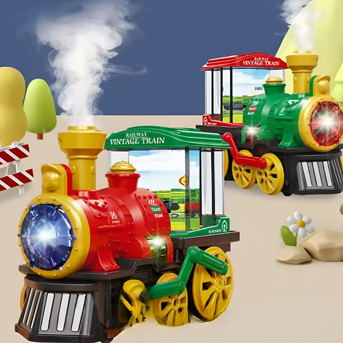 Dampflokomotive mit Echtem Dampf