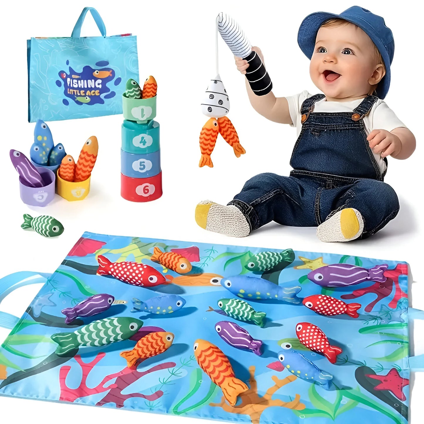PlüschTeich - Montessori-Spielteich mit Plüsch-Fischen