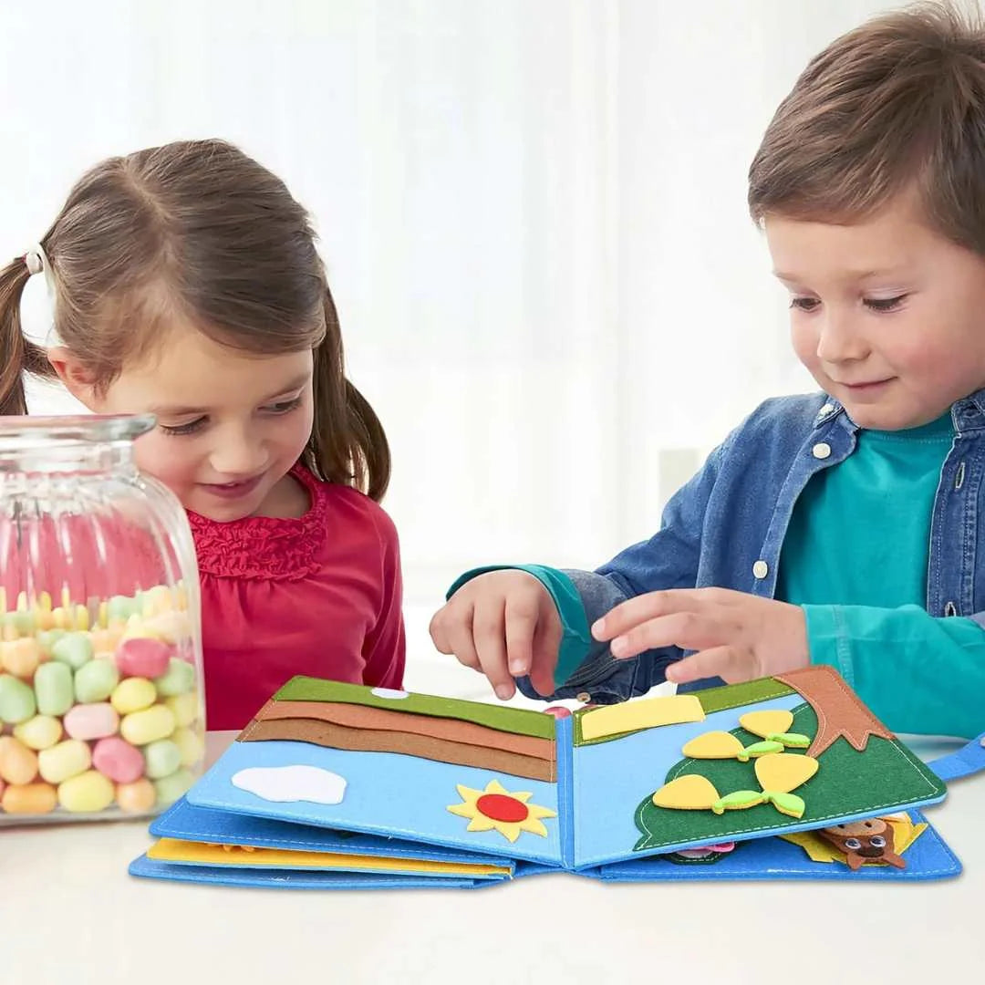 Montessori Bauernhof Stoff Buch