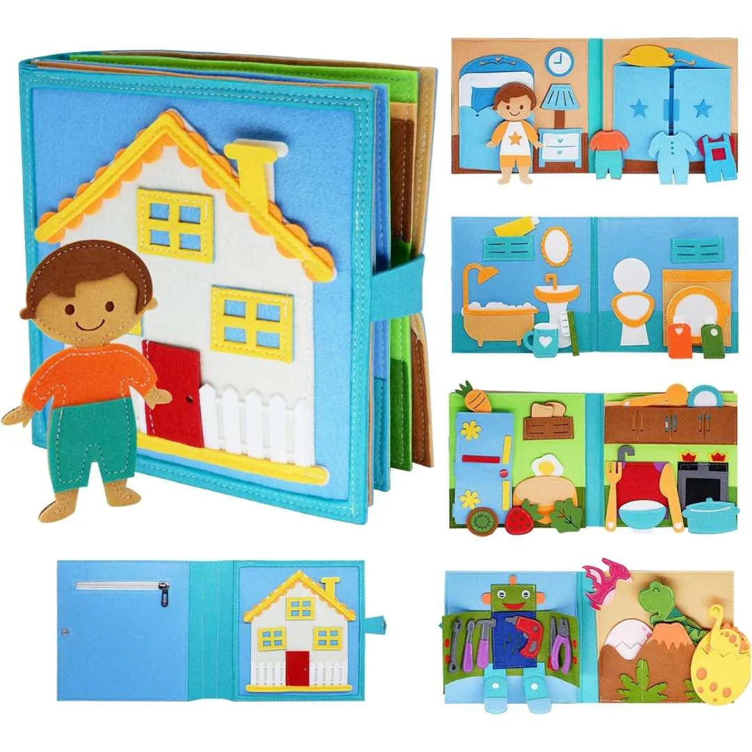 Montessori Bauernhof Stoff Buch