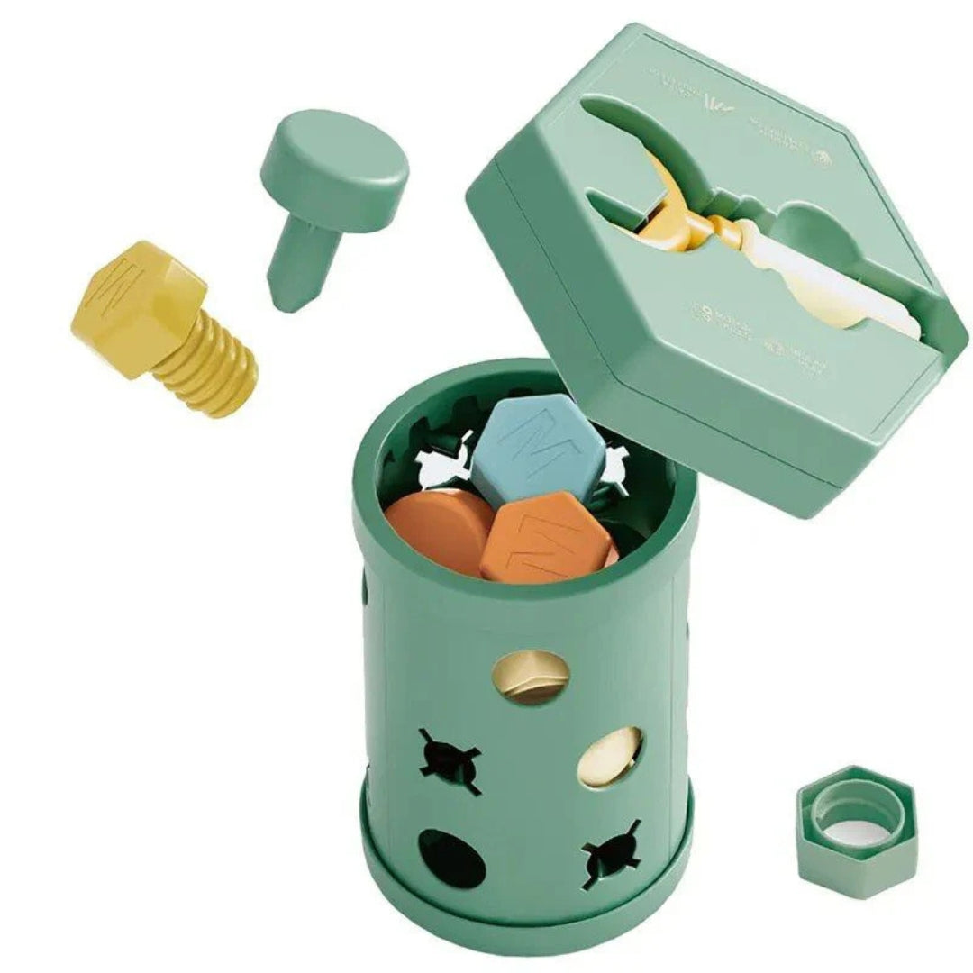 SchraubSpaß – Montessori Schrauben-Spielset für kleine Tüftler