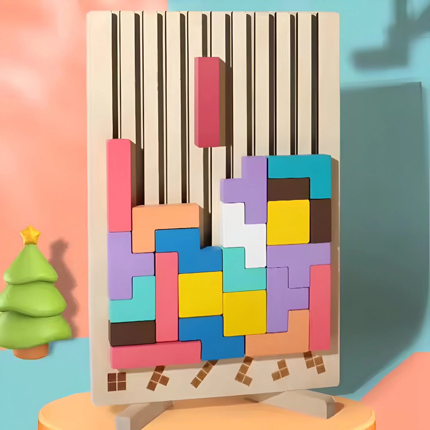 Montessori Holz Tetris - Lern- und Spaß Spielzeug