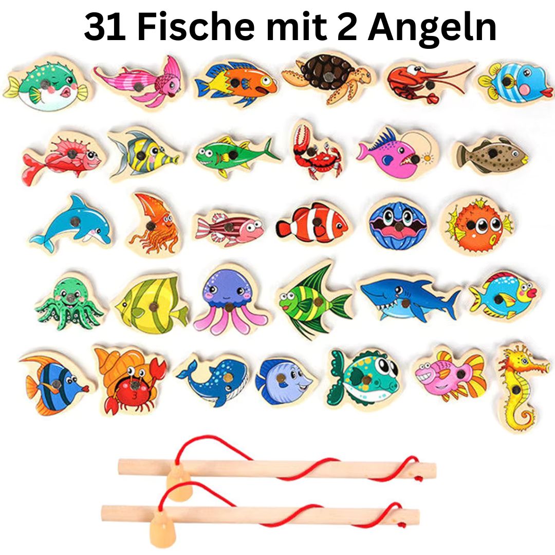 Montessori Fischen Spiel aus Holz für Kinder