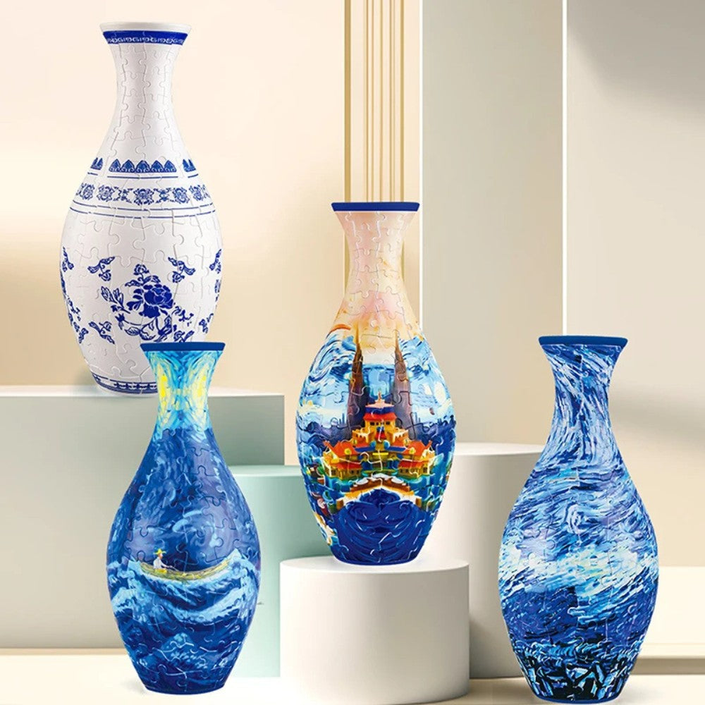 3D Puzzle Vase für echte Blumen
