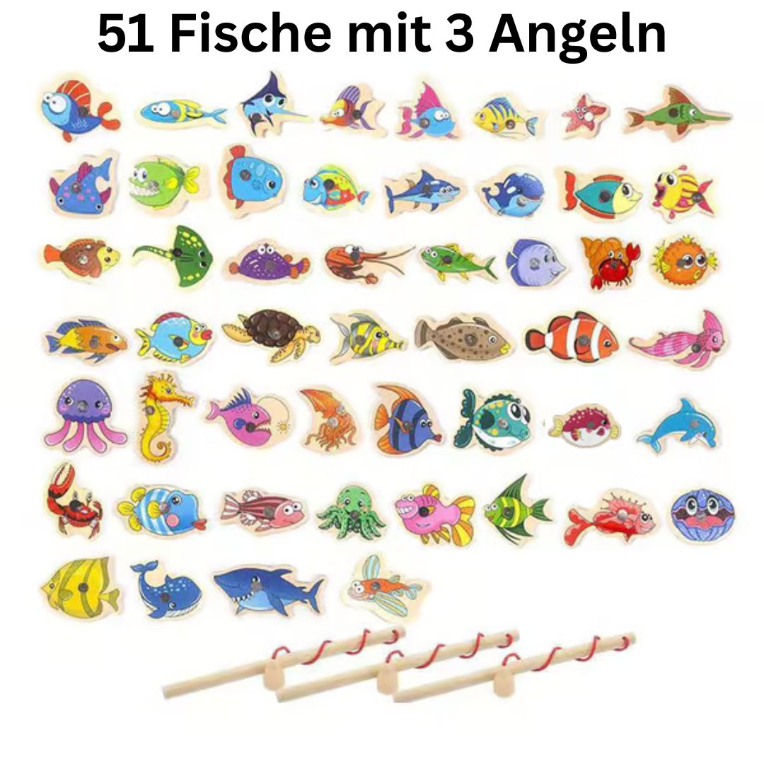 Montessori Fischen Spiel aus Holz für Kinder