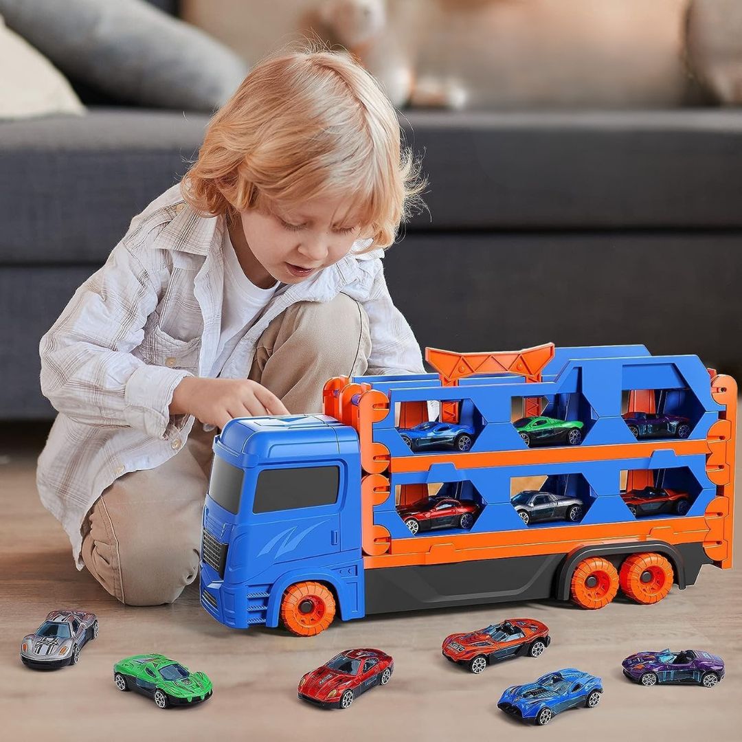 Spielzeug Auto Truck mit Rennstrecke