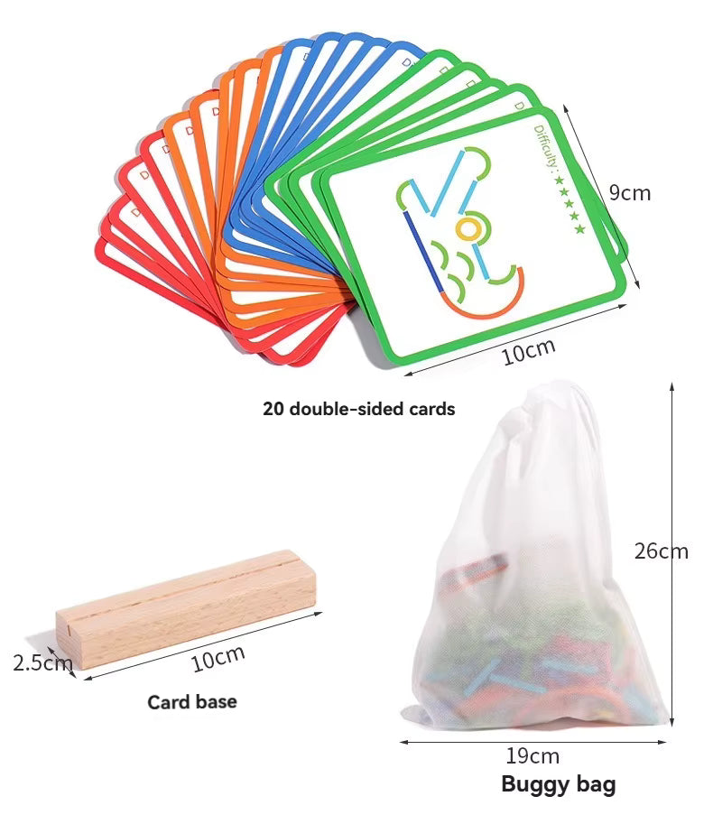 Montessori Formen Nachbau Stäbchen