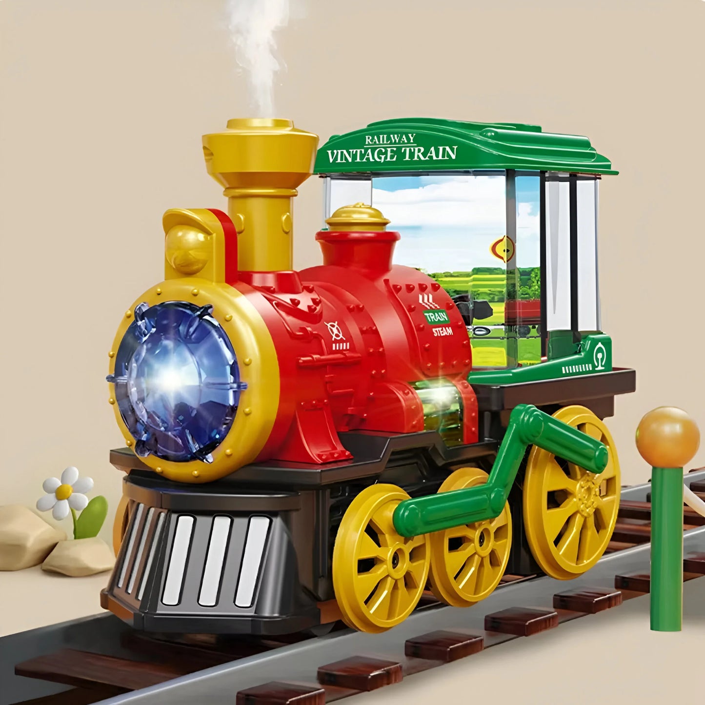 Dampflokomotive mit Echtem Dampf