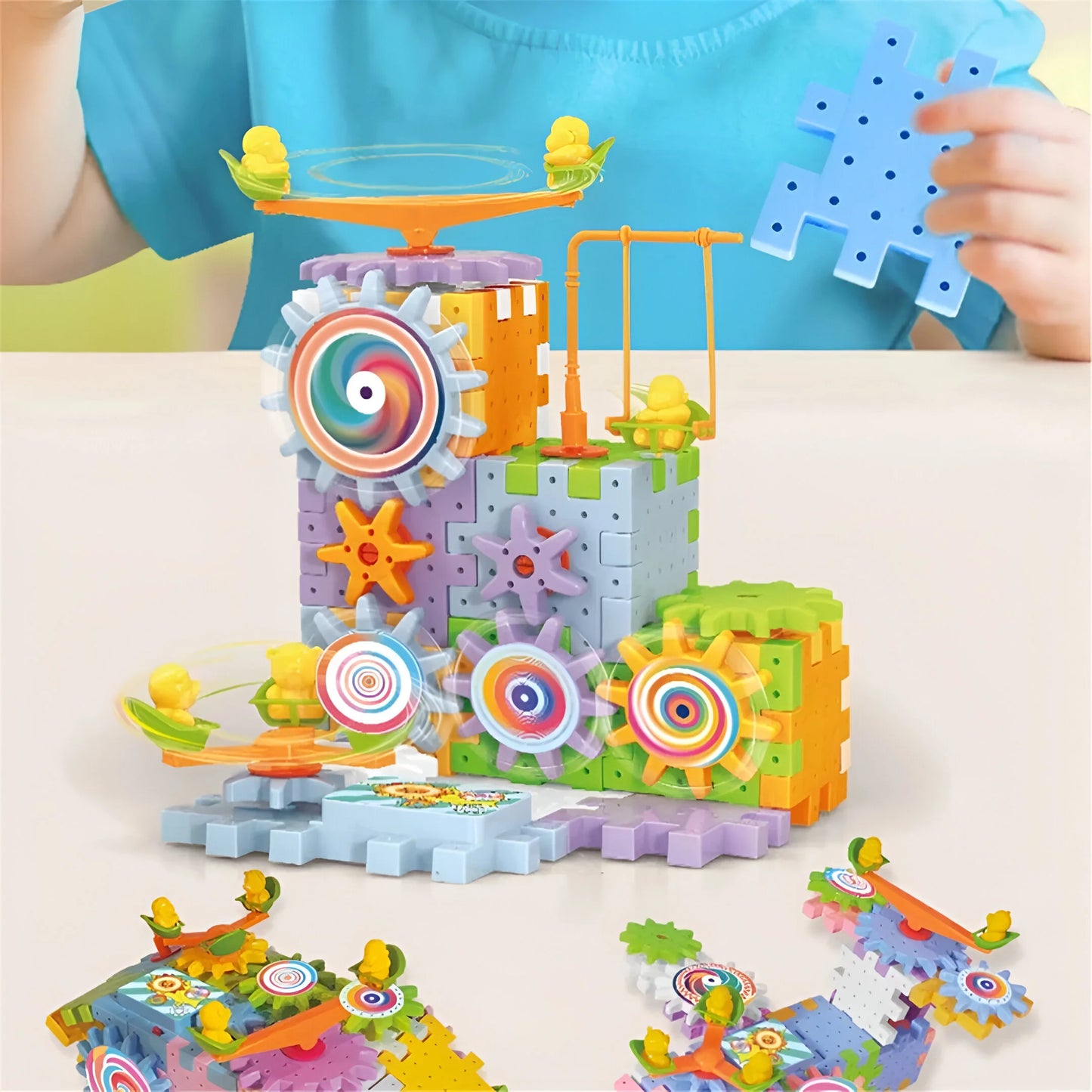 Montessori Zahnrad Baukasten Spiel