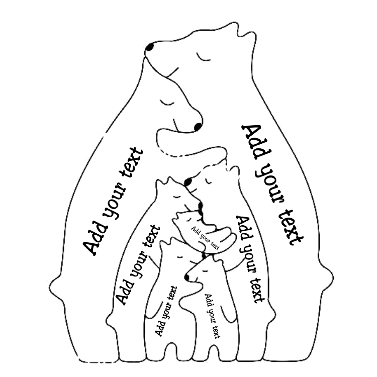 Personalisierte Bären Familie
