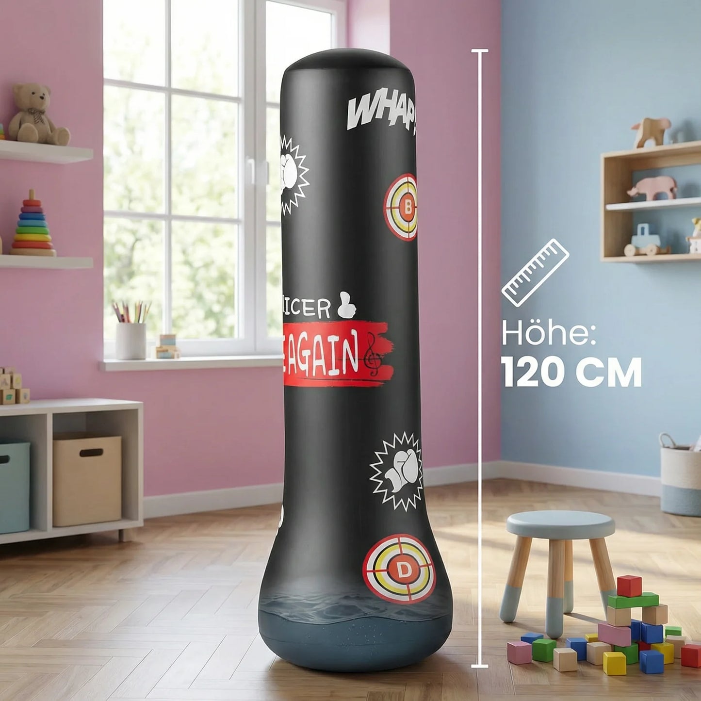BoxKumpel - Aufblasbarer Kinder Boxsack mit Wasserfüllung