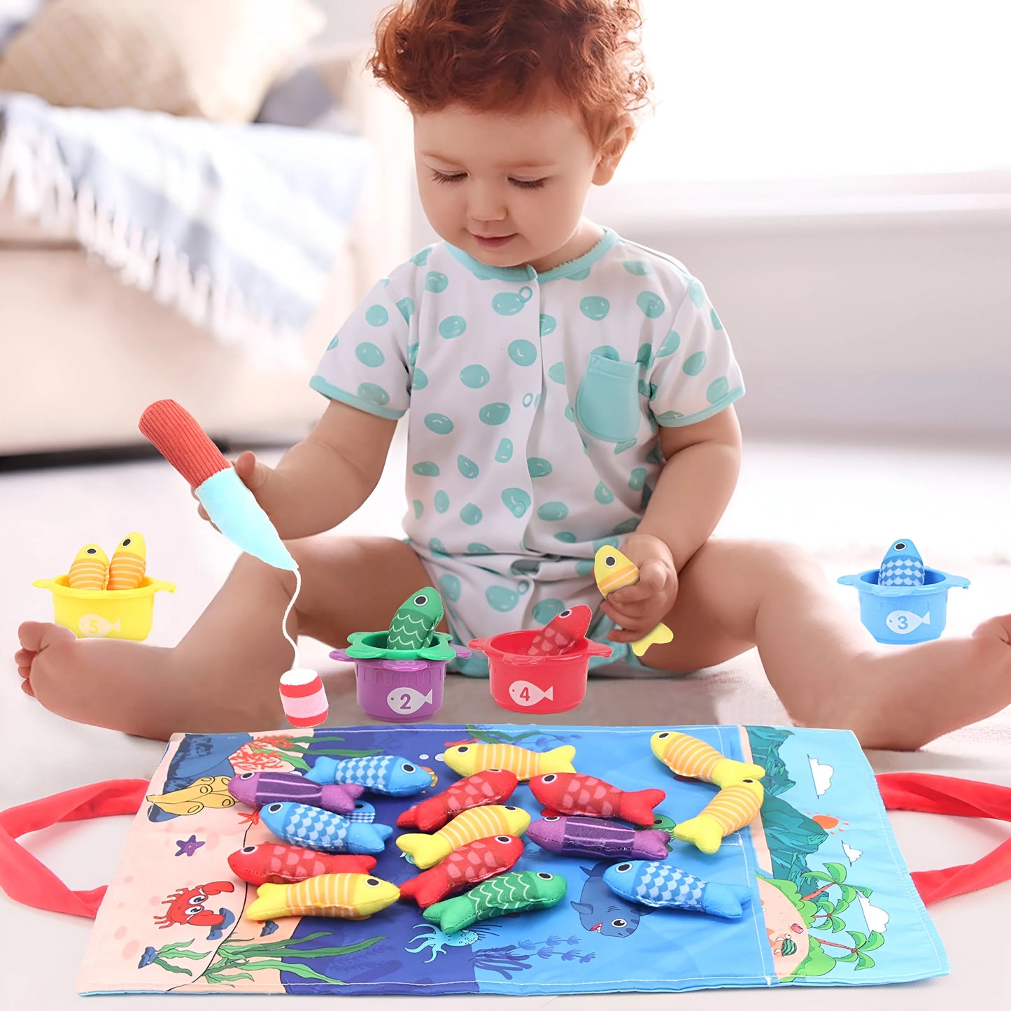 PlüschTeich - Montessori-Spielteich mit Plüsch-Fischen