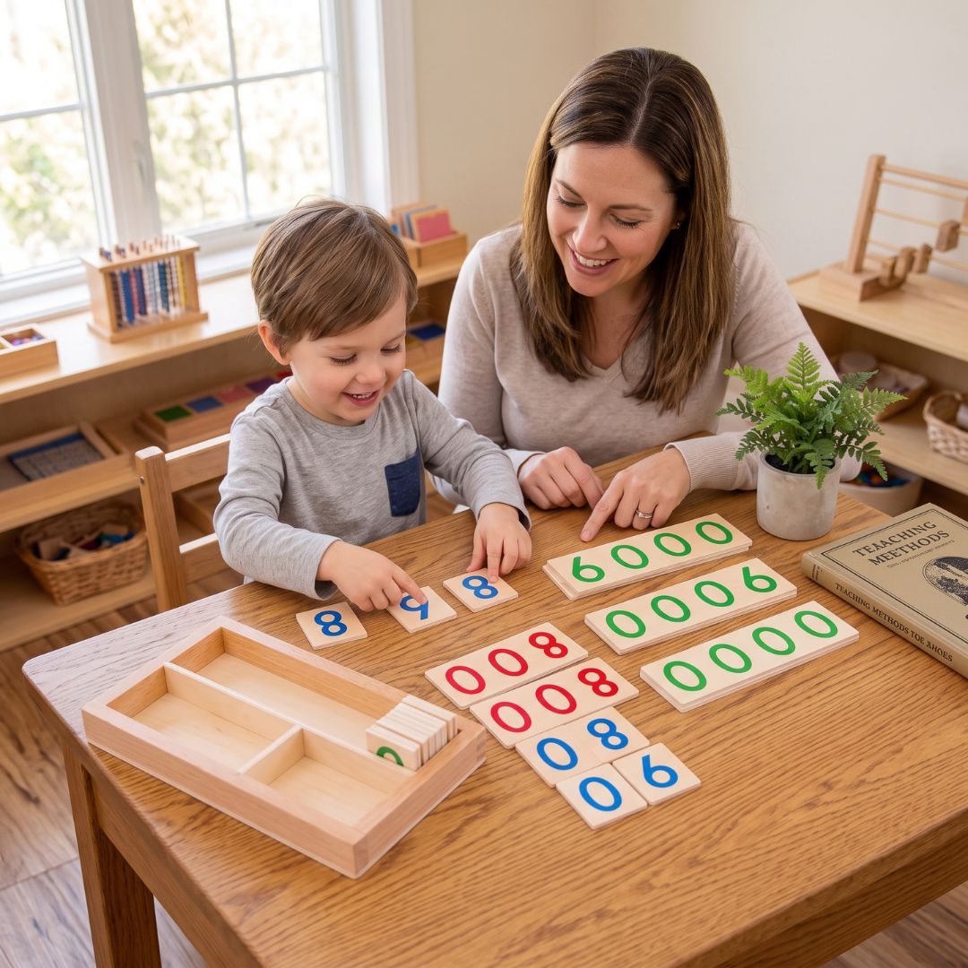 ZahlenFreund - Montessori Zähllernspiel aus Holz