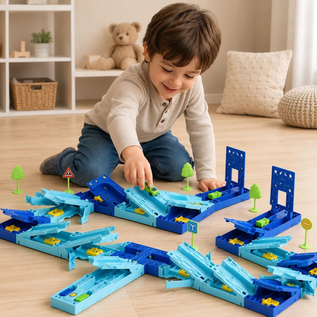 GravityRacer - Renn- und Baustrecken-Set für Kinder