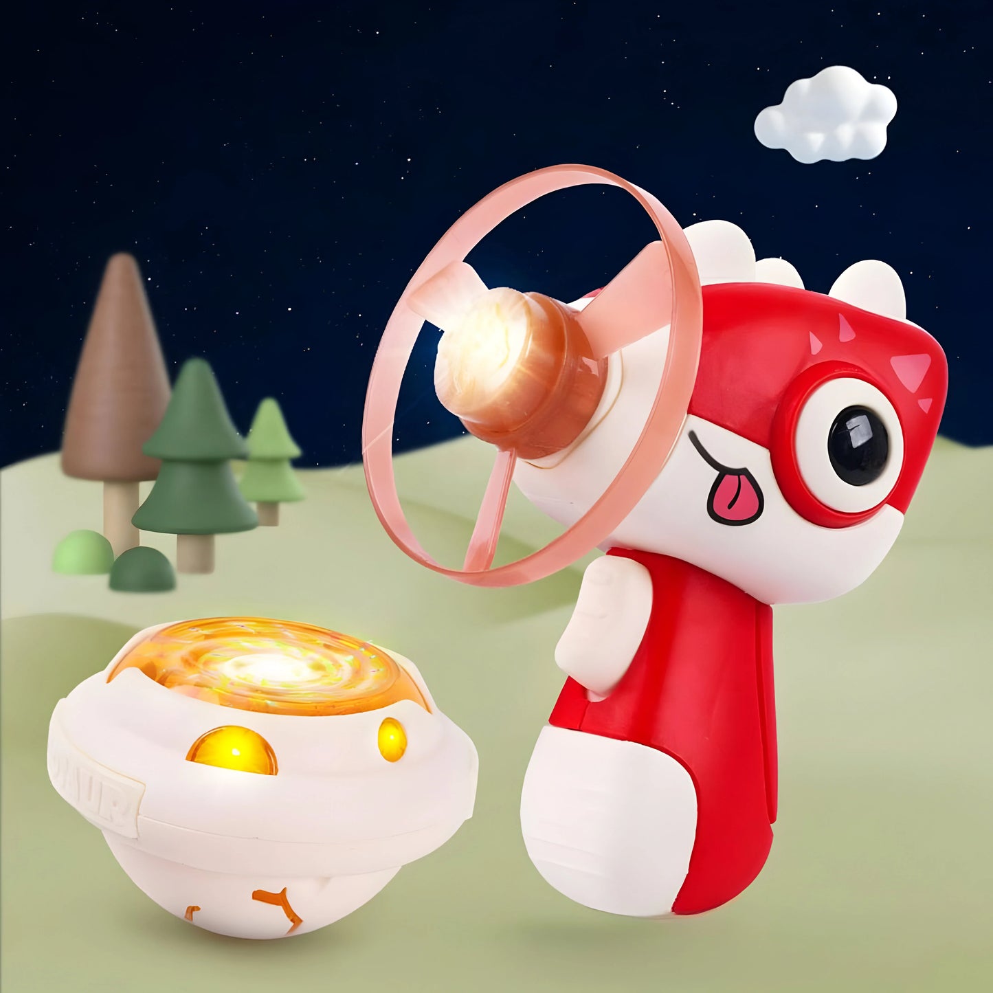 2 in 1 FlugDino – Twist & Frisbee-Action