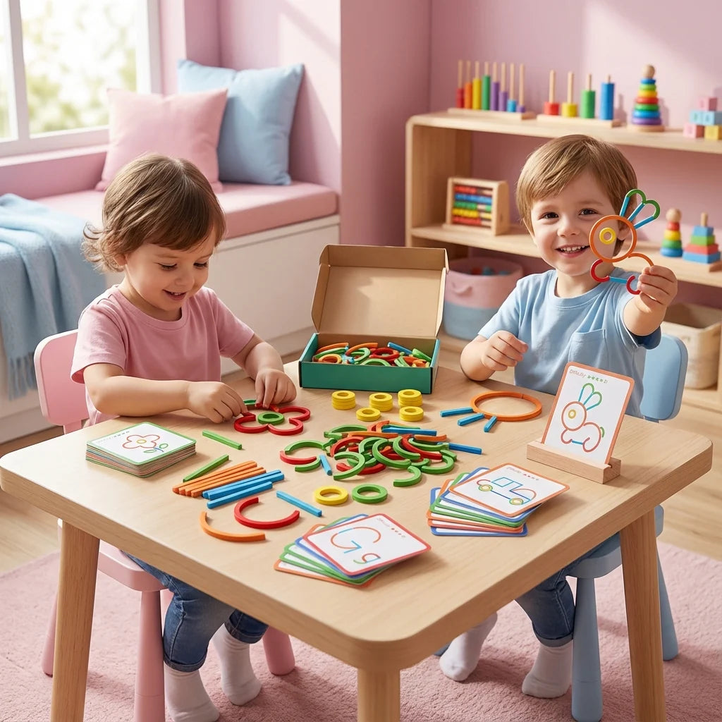 Montessori Formen Nachbau Stäbchen