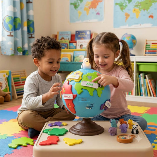 Montessori Globus - Interaktive Kinder Lern-Weltkugel