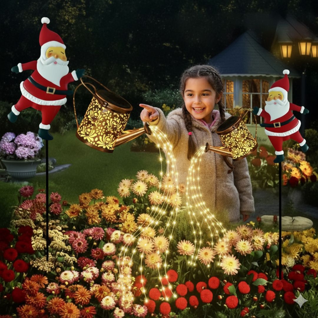 Endlos leuchtende Weihnachtsgießkanne (Solar)