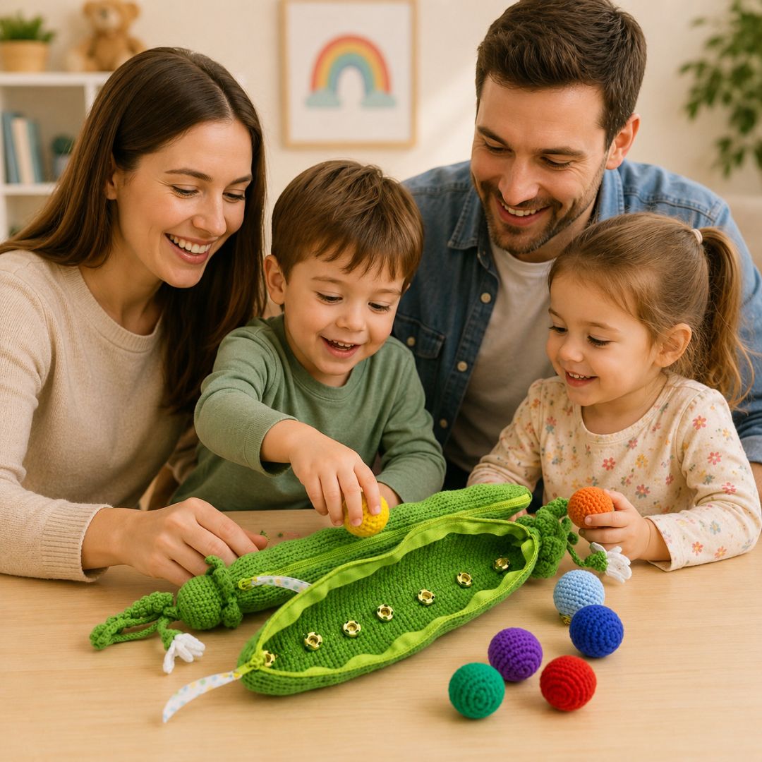 Gehäkeltes Montessori Gemüsesortierspiel für Kleinkinder