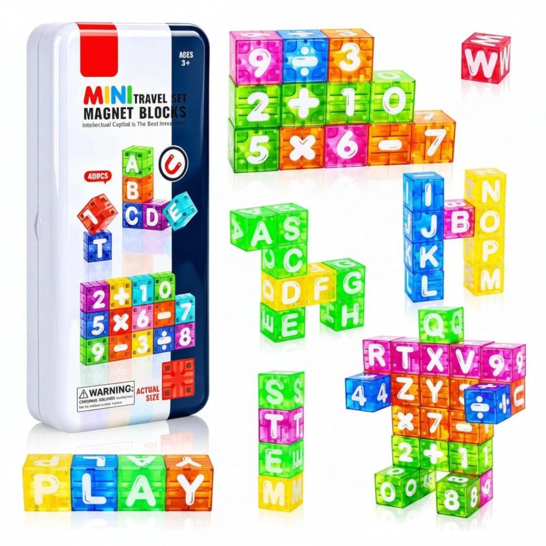 LernWürfel - Magnetisches Buchstaben- und Zahlen-Lernset