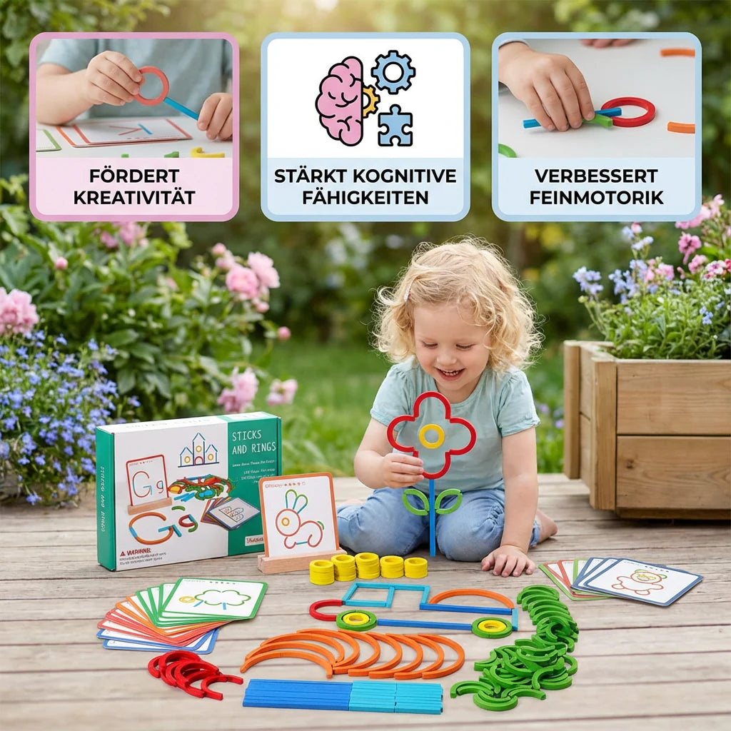 Montessori Formen Nachbau Stäbchen