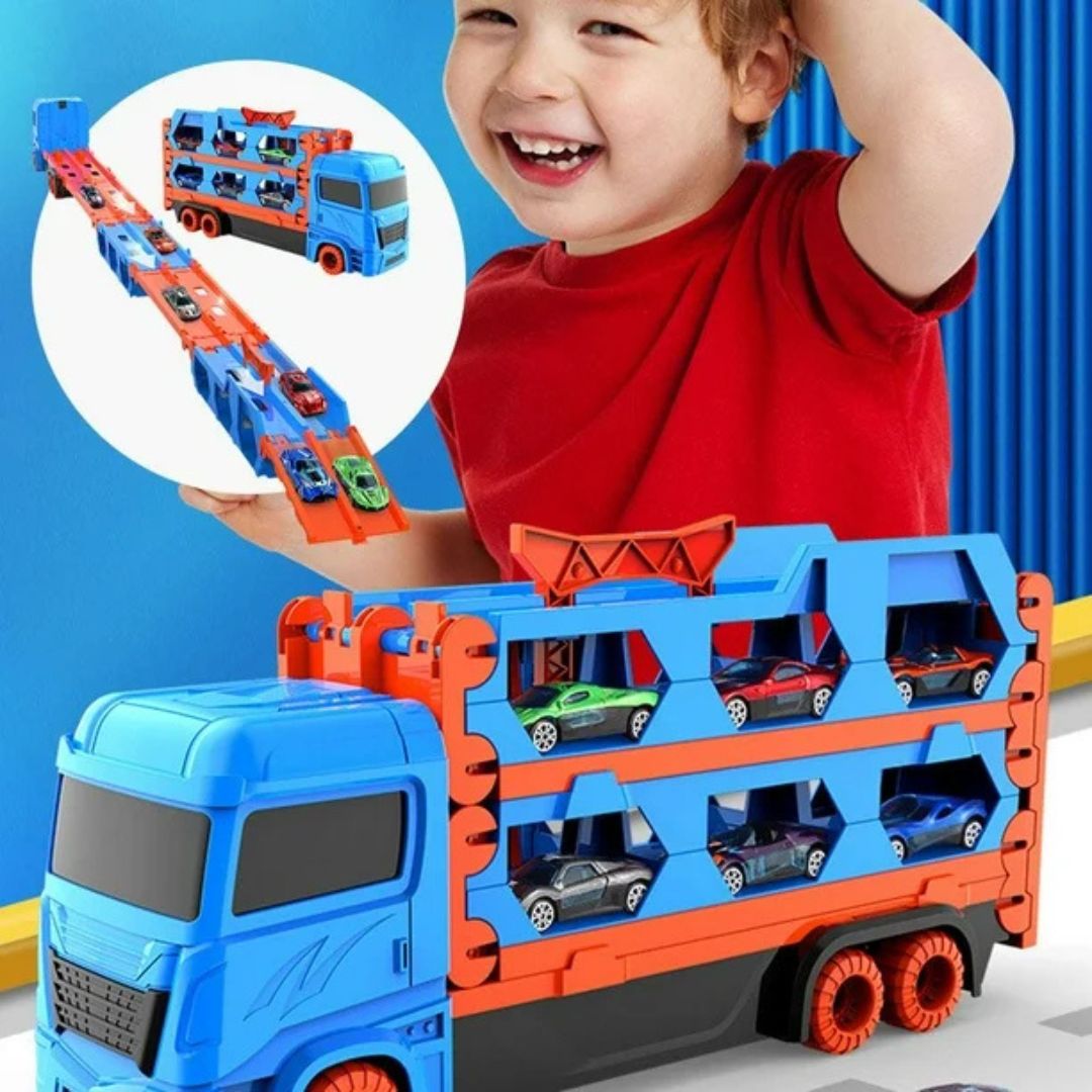 Spielzeug Auto Truck mit Rennstrecke
