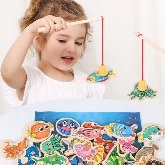 Montessori Fischen Spiel aus Holz für Kinder