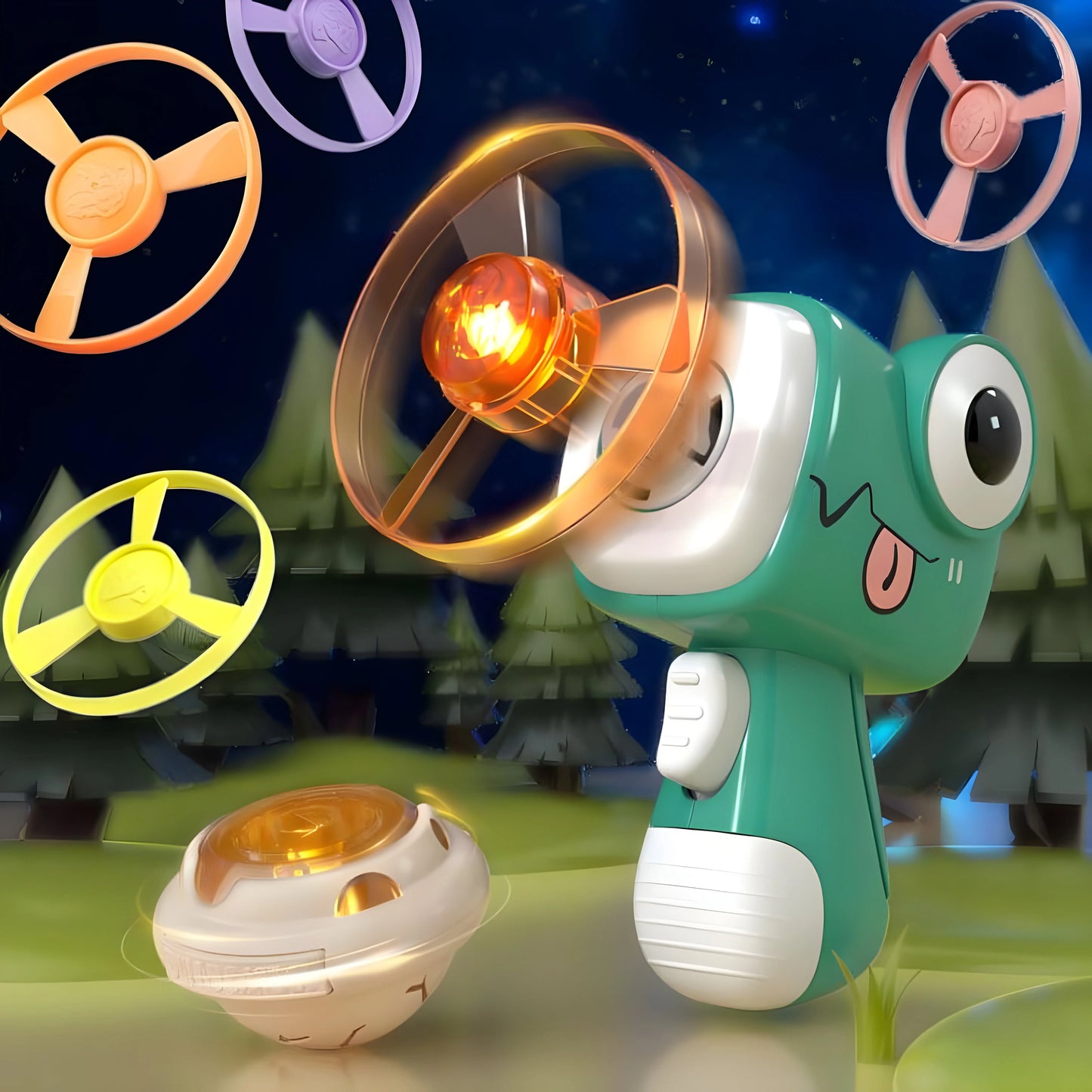 2 in 1 FlugDino – Twist & Frisbee-Action