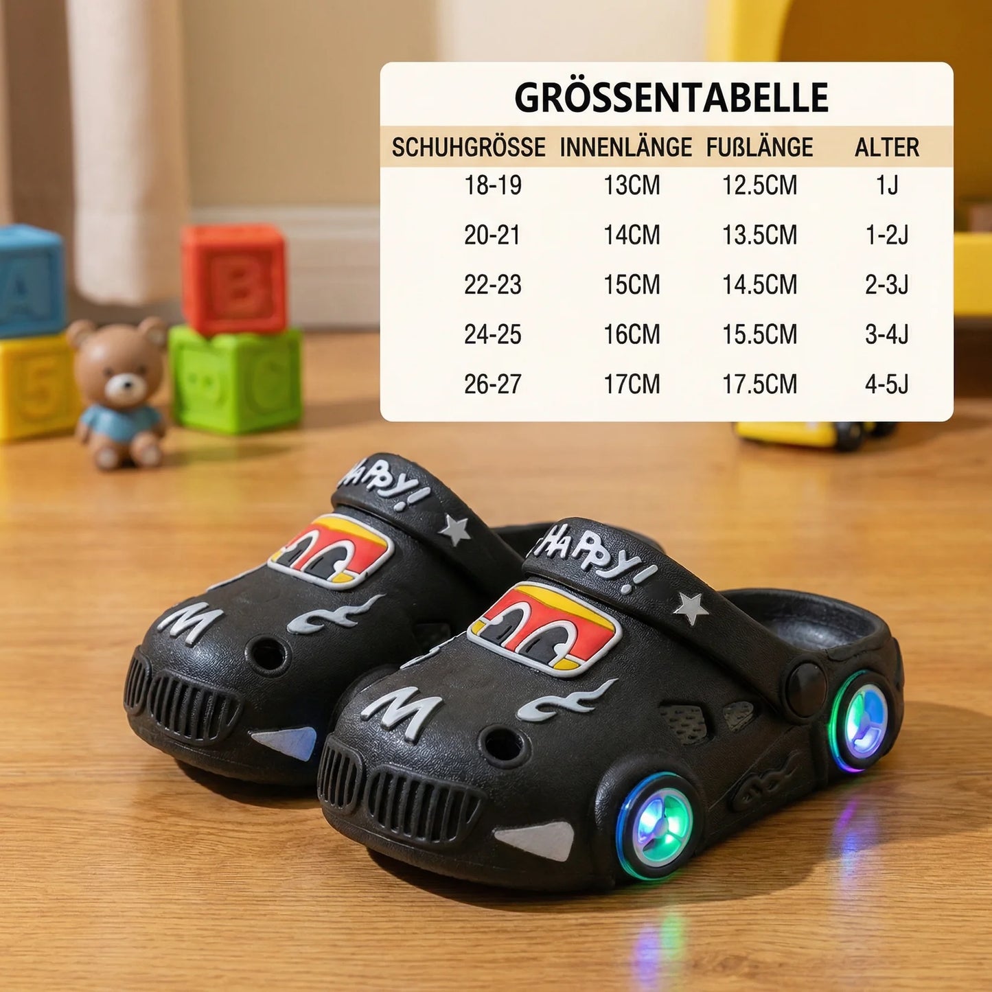 LeuchteLatschen – Leuchtende Kinder Badeschlappen mit rutschfester Sohle