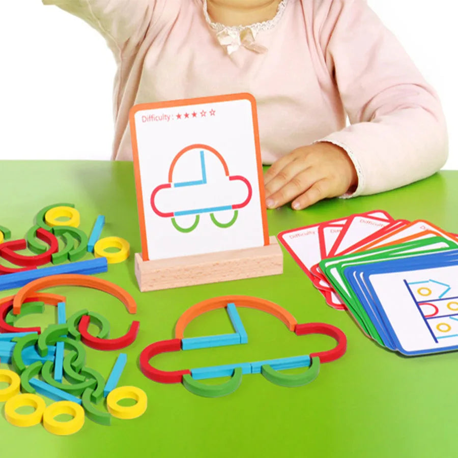 Montessori Formen Nachbau Stäbchen