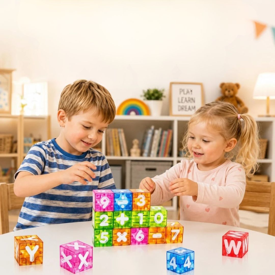 LernWürfel - Magnetisches Buchstaben- und Zahlen-Lernset