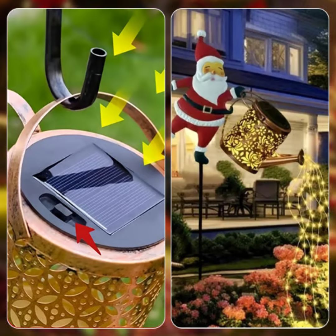 Endlos leuchtende Weihnachtsgießkanne (Solar)