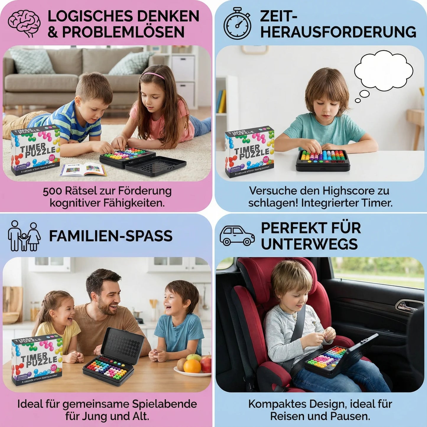 Rätselmeister - 500 Denkspiele-Puzzle mit Timer