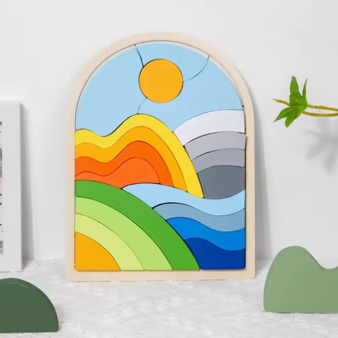 Bunte Regenbogen-Bausteine für Kinder