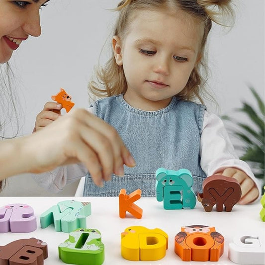 Tier ABC-Lernspielzeug aus Holz
