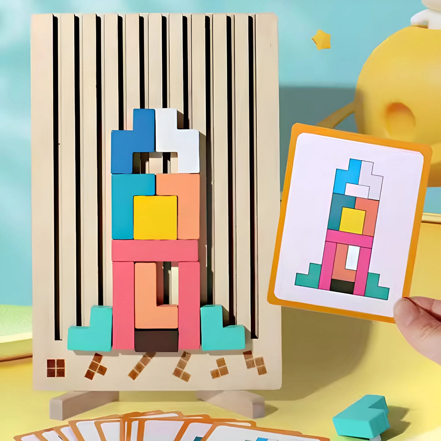 Montessori Holz Tetris - Lern- und Spaß Spielzeug