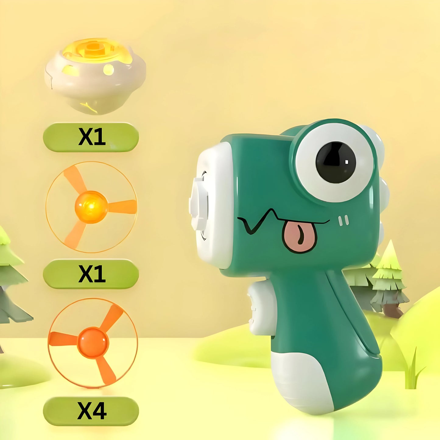 2 in 1 FlugDino – Twist & Frisbee-Action