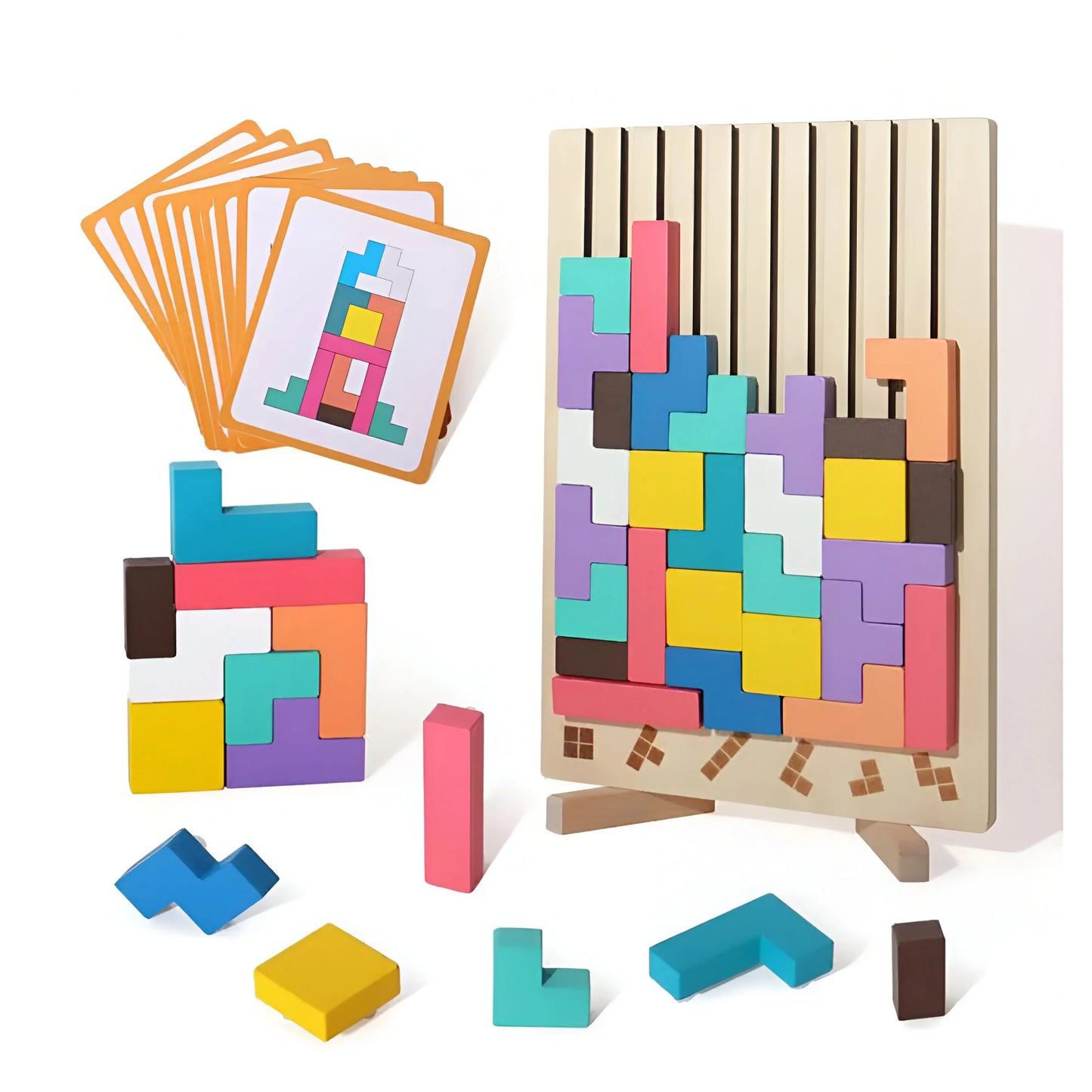 Montessori Holz Tetris - Lern- und Spaß Spielzeug