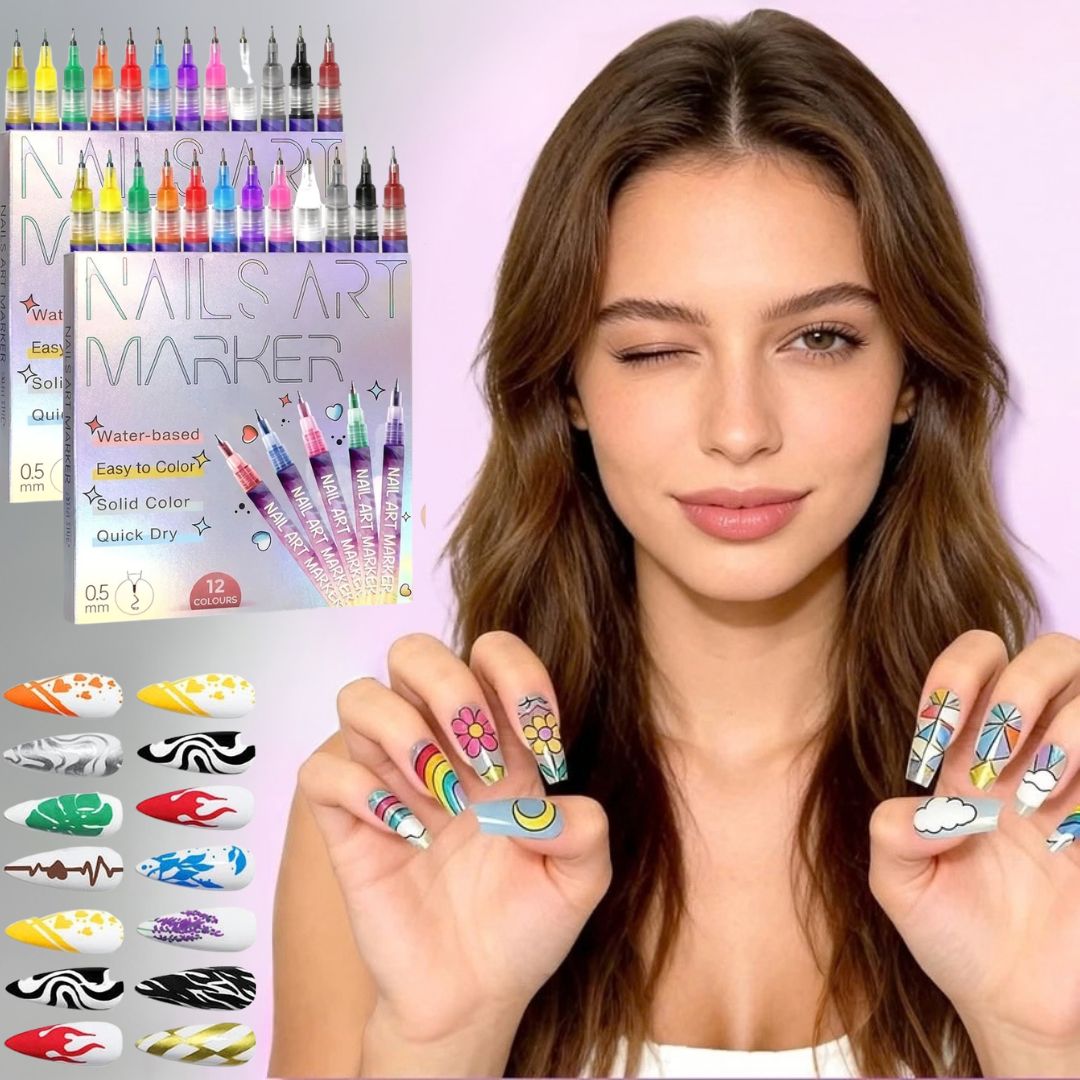NagelKunst - 12-Farben Nagel-Art-Stifte-Set