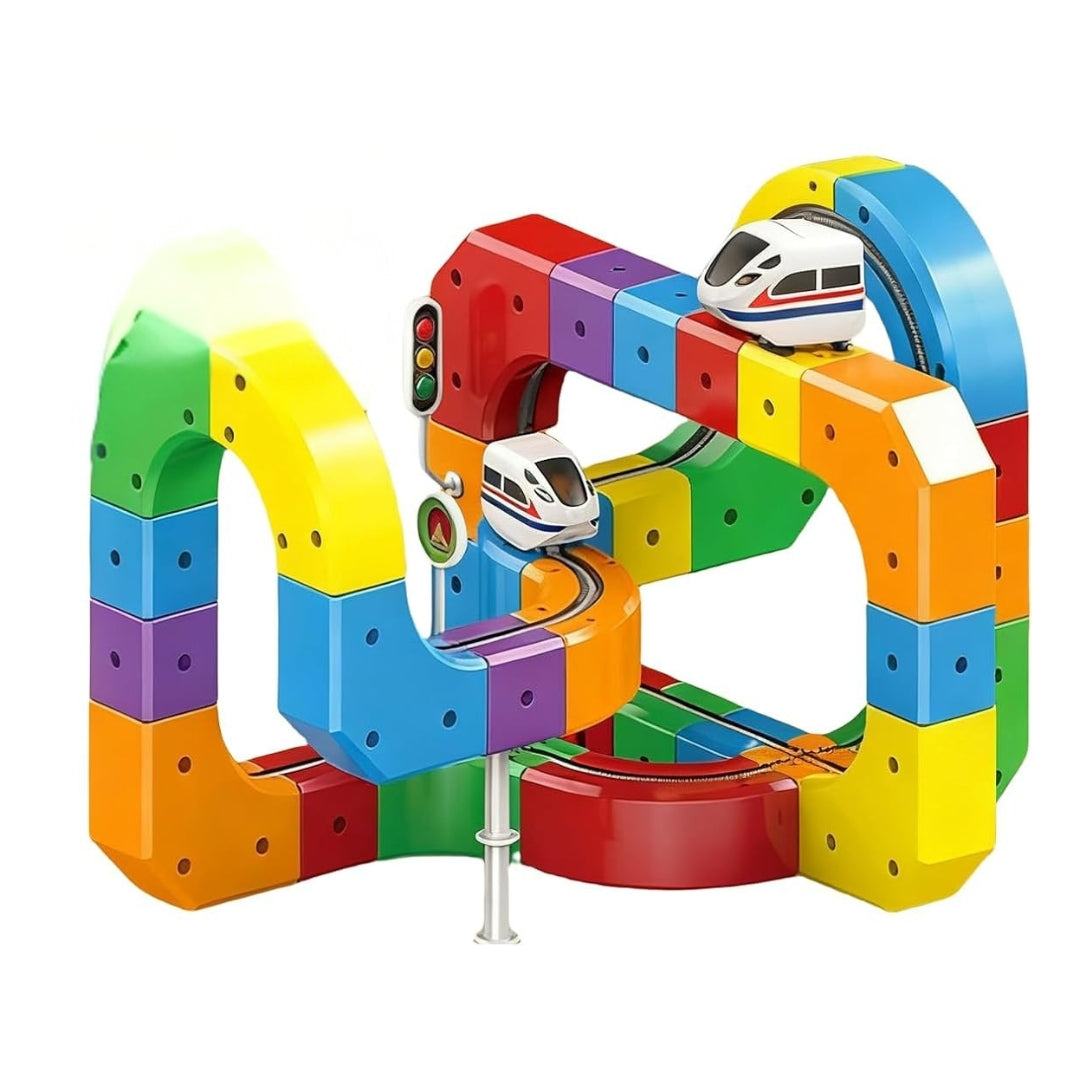 3D RennBahn - Auto- und Zug-Rennstrecke für Kinder