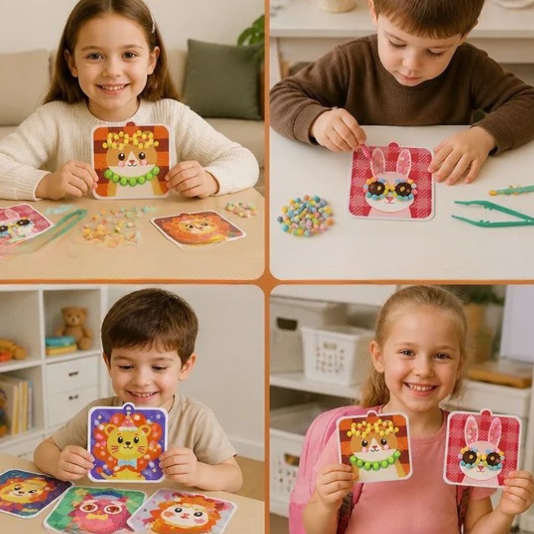FlauschFreunde - Pompon Bastelset mit Tiermotiven