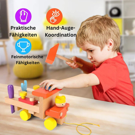 SchraubMobil – Holzauto-Spielzeug zum Tüfteln & Lernen
